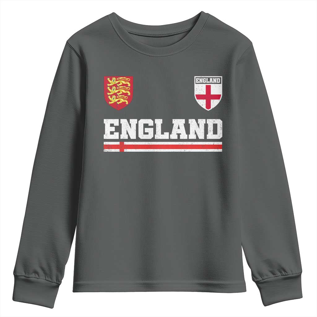 England Three Lions Symbol Red Cross Athletic Jersey Style Youth Sweatshirt