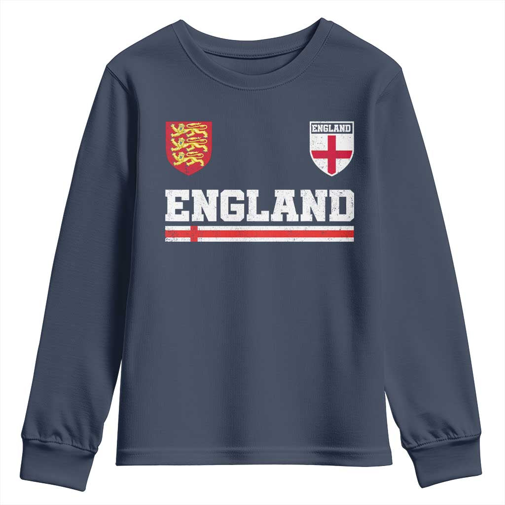 England Three Lions Symbol Red Cross Athletic Jersey Style Youth Sweatshirt