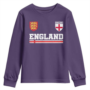 England Three Lions Symbol Red Cross Athletic Jersey Style Youth Sweatshirt
