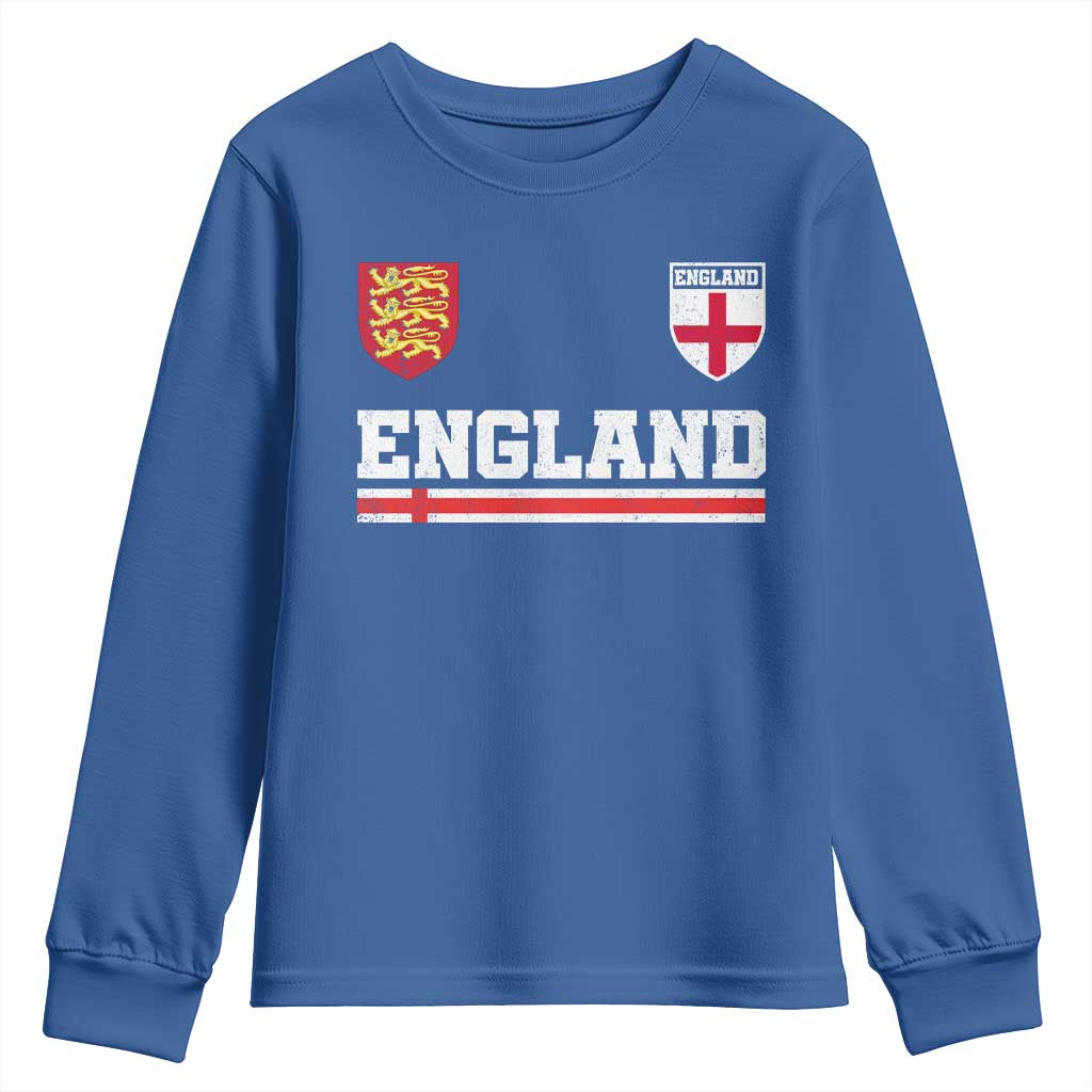 England Three Lions Symbol Red Cross Athletic Jersey Style Youth Sweatshirt