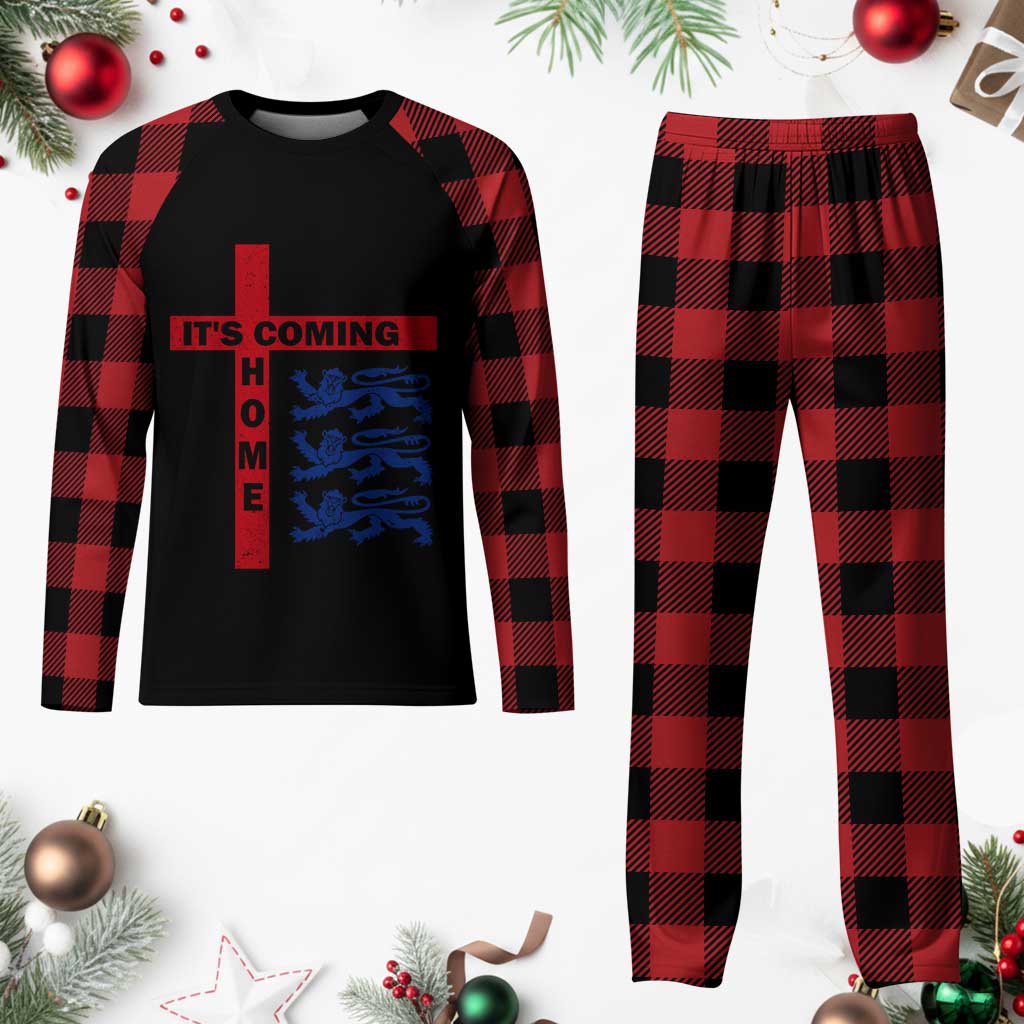 It Is Coming Home England Football Plaid Pajama Set St George Cross Three Lions TS11 Buffalo Plaid Print Your Wear