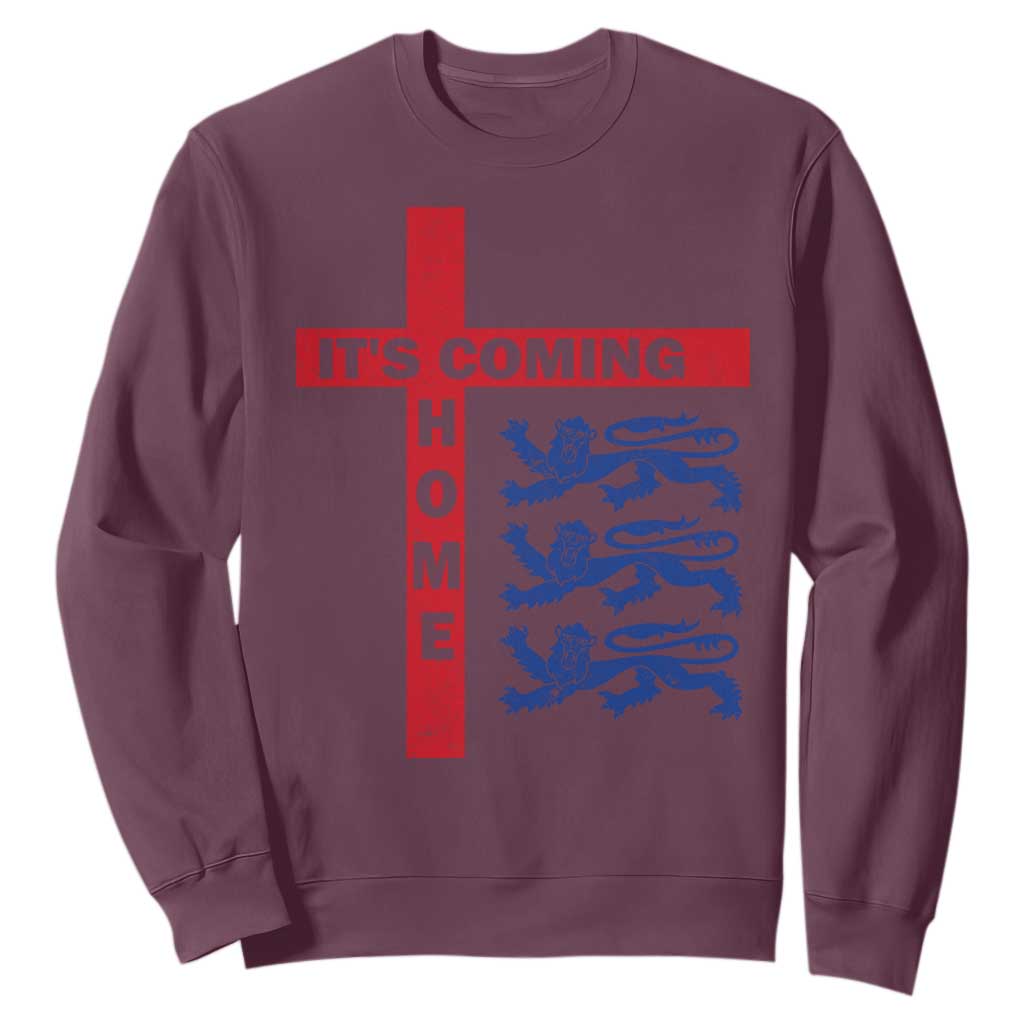 It Is Coming Home England Football Sweatshirt St George Cross Three Lions