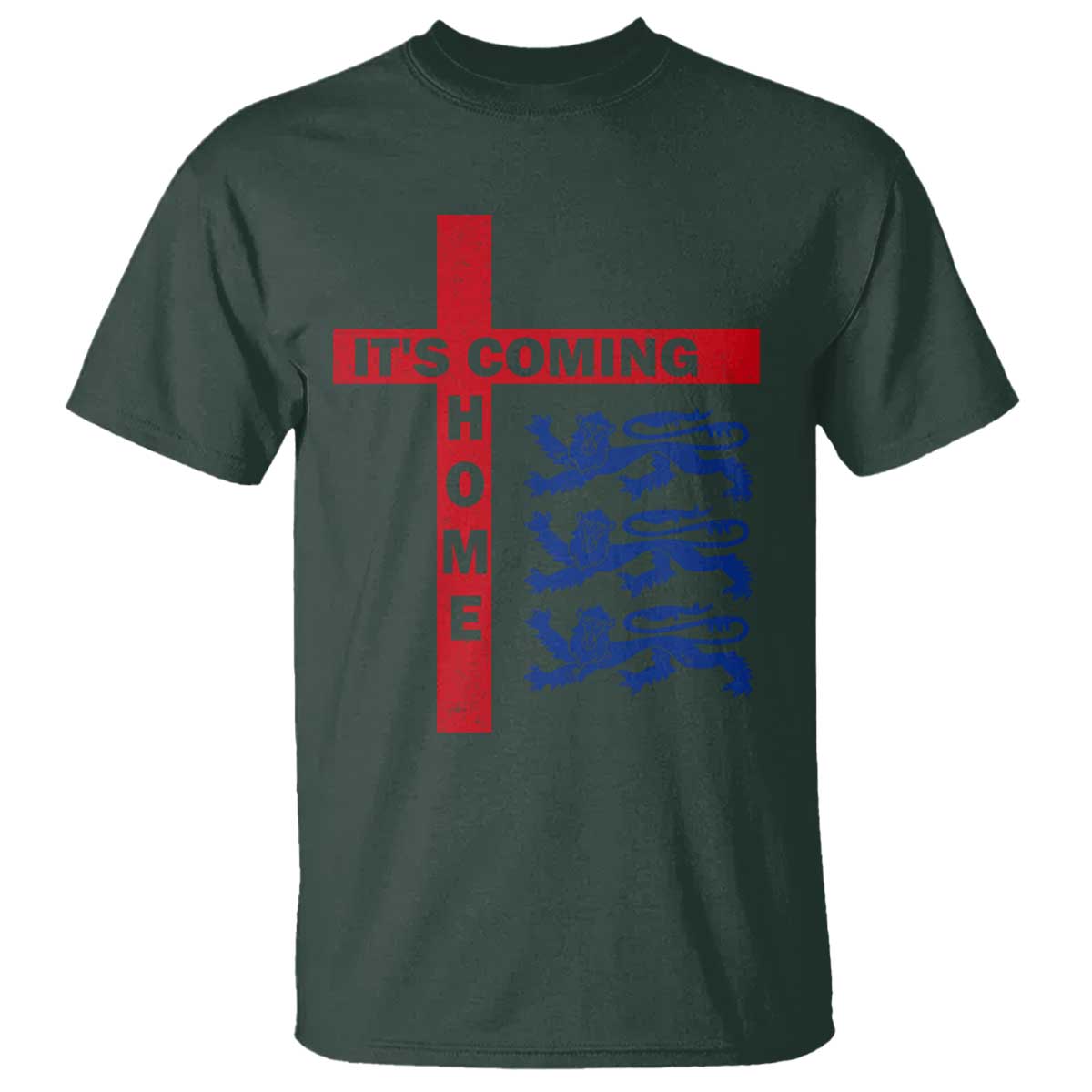 It Is Coming Home England Football T Shirt St George Cross Three Lions