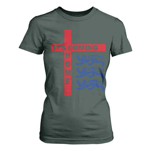 It Is Coming Home England Football T Shirt For Women St George Cross Three Lions