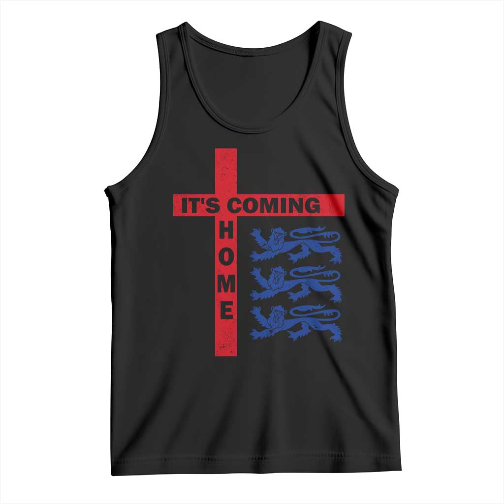 It Is Coming Home England Football Tank Top St George Cross Three Lions TS11 Black Print Your Wear
