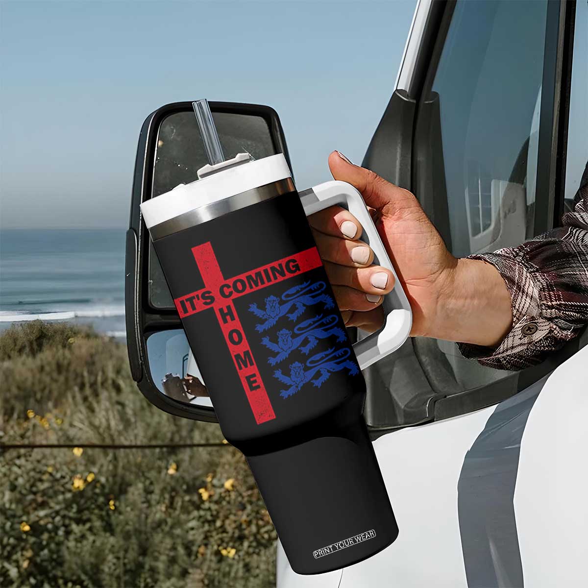 It Is Coming Home England Football Tumbler With Handle St George Cross Three Lions