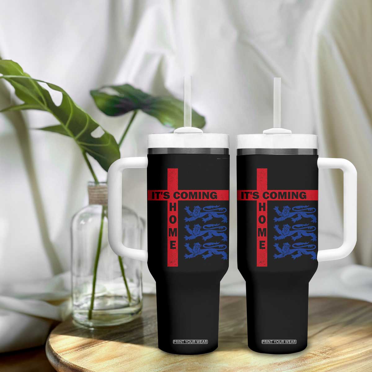 It Is Coming Home England Football Tumbler With Handle St George Cross Three Lions