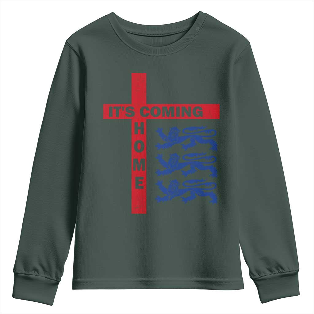 It Is Coming Home England Football Youth Sweatshirt St George Cross Three Lions