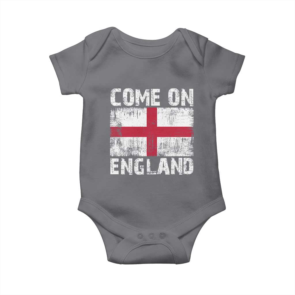 Come On England Baby Onesie Vintage St George Cross Flag Football Fan