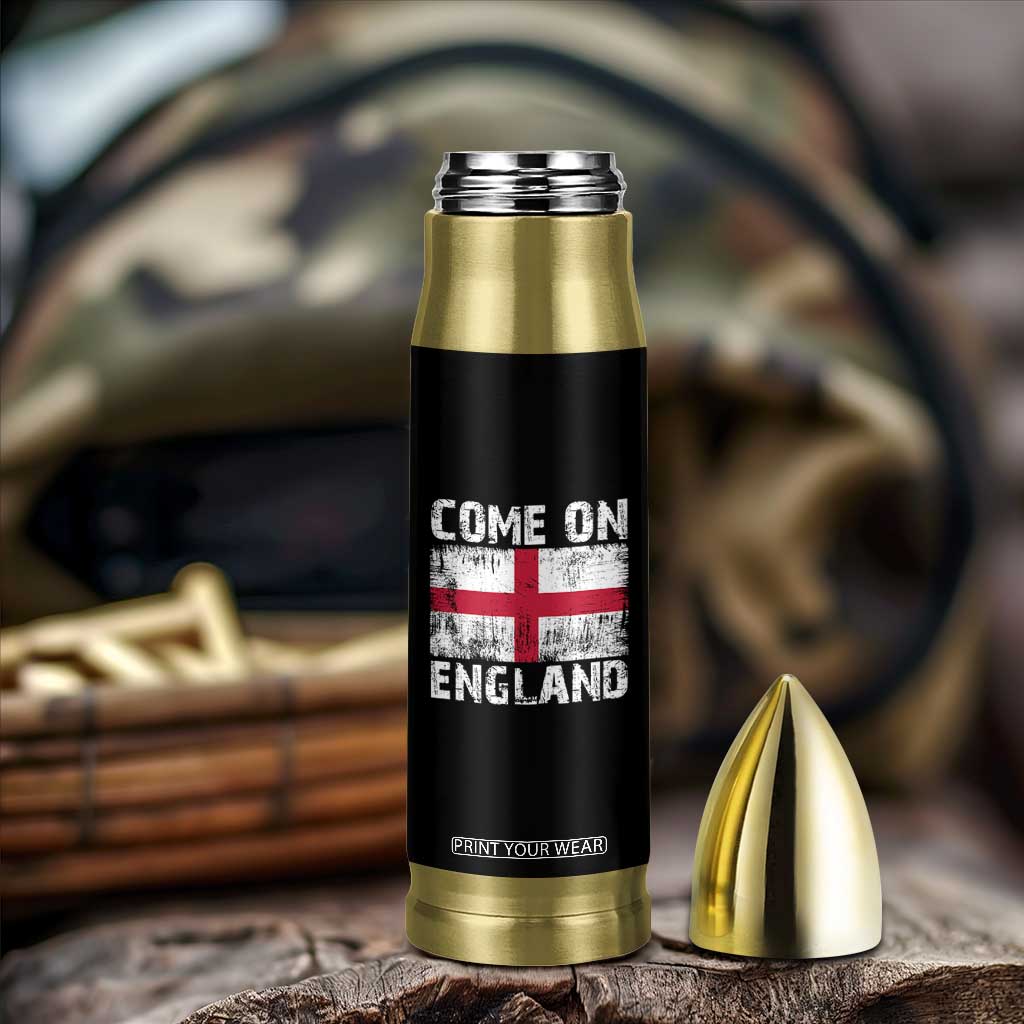 Come On England Bullet Tumbler Vintage St George Cross Flag Football Fan