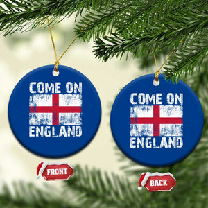 Come On England Ceramic Ornament Vintage St George Cross Flag Football Fan