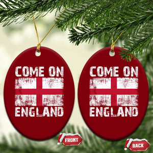 Come On England Ceramic Ornament Vintage St George Cross Flag Football Fan