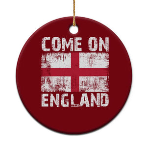 Come On England Ceramic Ornament Vintage St George Cross Flag Football Fan