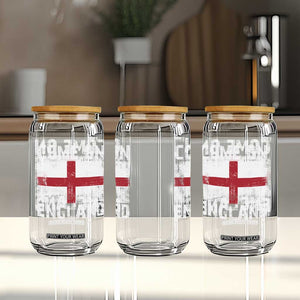 Come On England Glass Can Vintage St George Cross Flag Football Fan