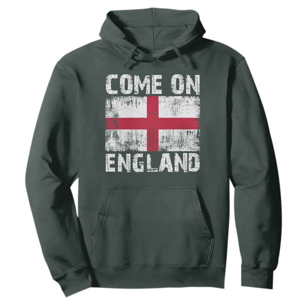 Come On England Hoodie Vintage St George Cross Flag Football Fan
