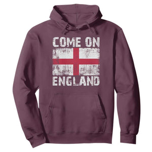 Come On England Hoodie Vintage St George Cross Flag Football Fan