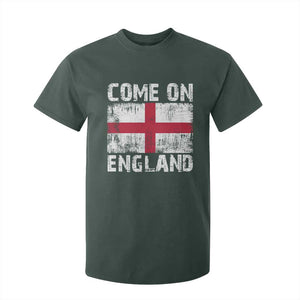 Come On England T Shirt For Kid Vintage St George Cross Flag Football Fan