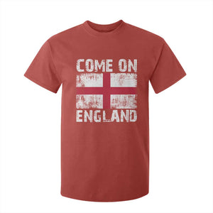 Come On England T Shirt For Kid Vintage St George Cross Flag Football Fan