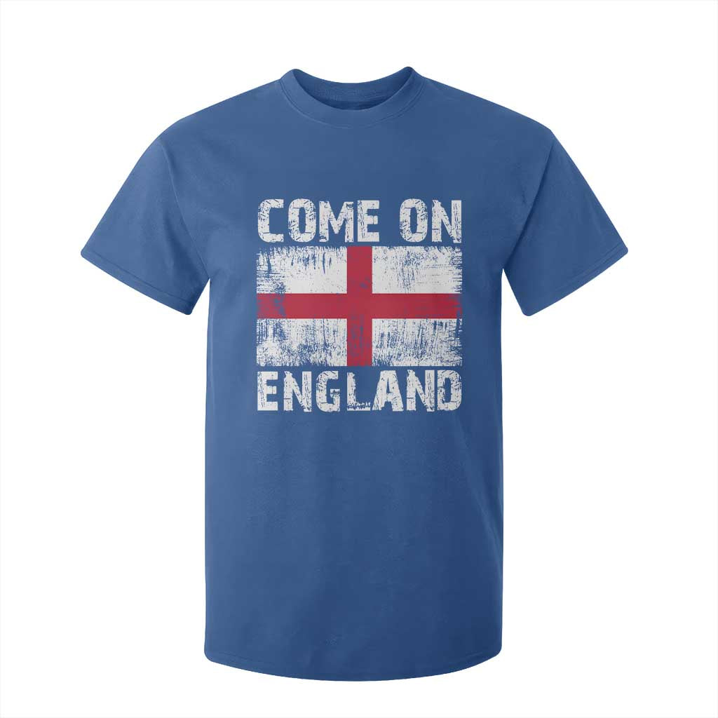 Come On England T Shirt For Kid Vintage St George Cross Flag Football Fan