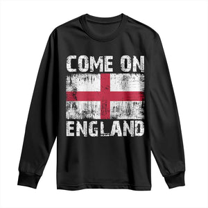 Come On England Long Sleeve Shirt Vintage St George Cross Flag Football Fan