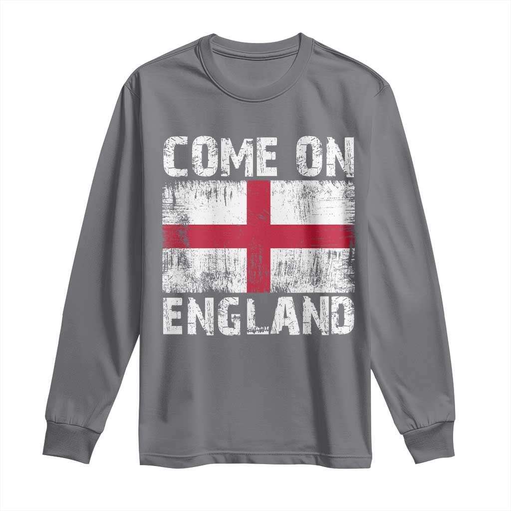 Come On England Long Sleeve Shirt Vintage St George Cross Flag Football Fan