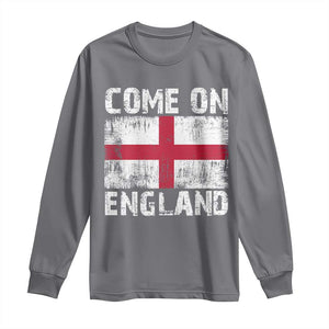 Come On England Long Sleeve Shirt Vintage St George Cross Flag Football Fan