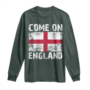 Come On England Long Sleeve Shirt Vintage St George Cross Flag Football Fan