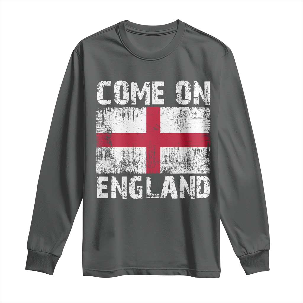 Come On England Long Sleeve Shirt Vintage St George Cross Flag Football Fan