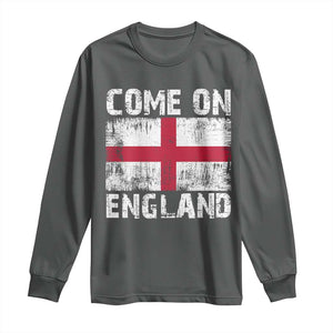 Come On England Long Sleeve Shirt Vintage St George Cross Flag Football Fan