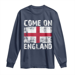 Come On England Long Sleeve Shirt Vintage St George Cross Flag Football Fan