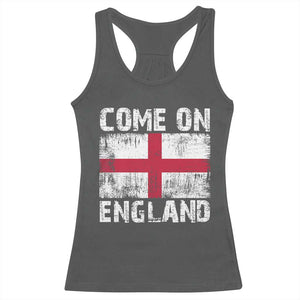 Come On England Racerback Tank Top Vintage St George Cross Flag Football Fan
