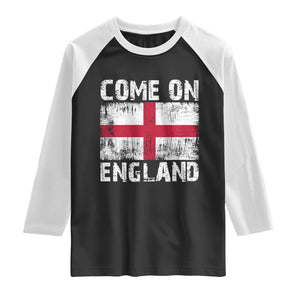 Come On England Raglan Shirt Vintage St George Cross Flag Football Fan