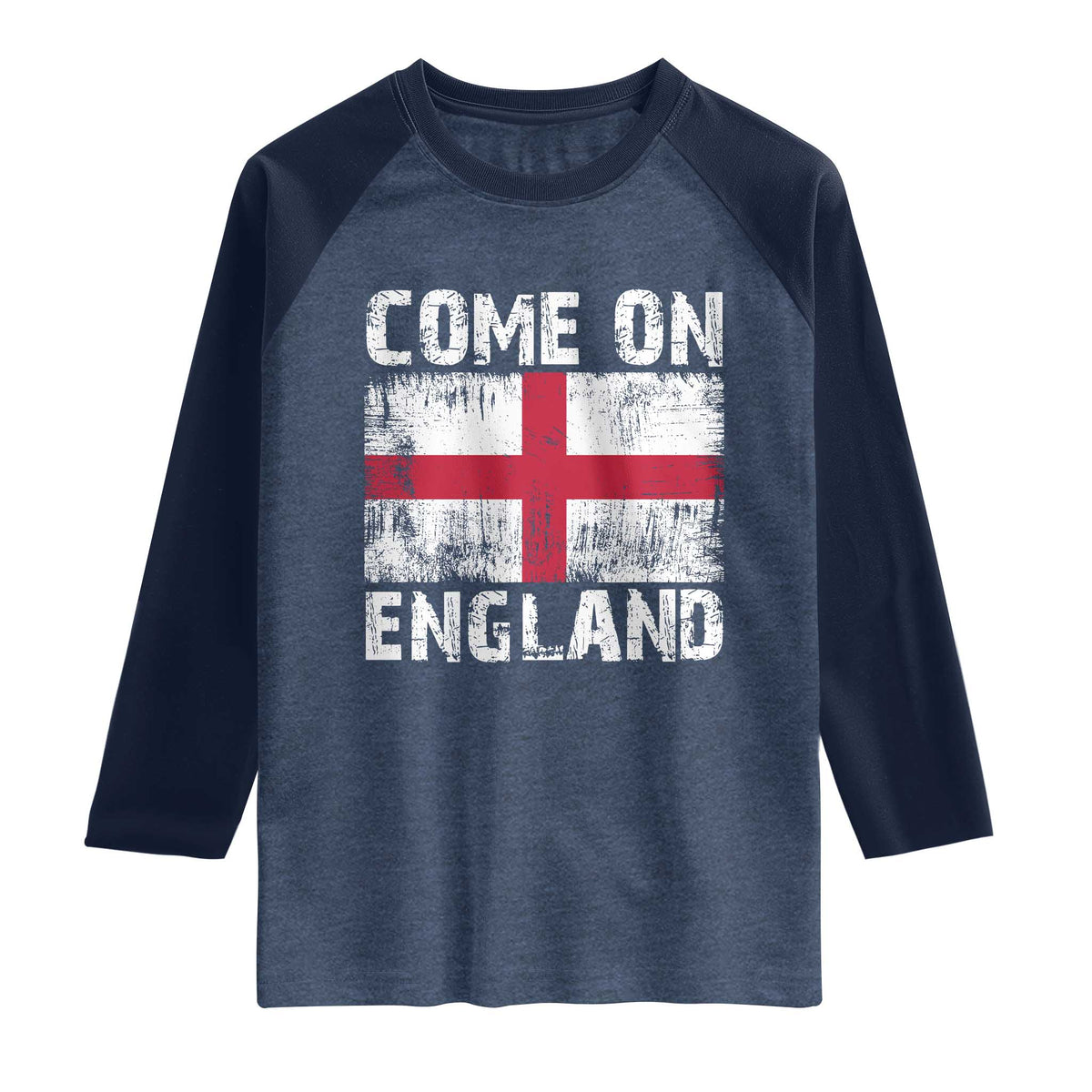 Come On England Raglan Shirt Vintage St George Cross Flag Football Fan