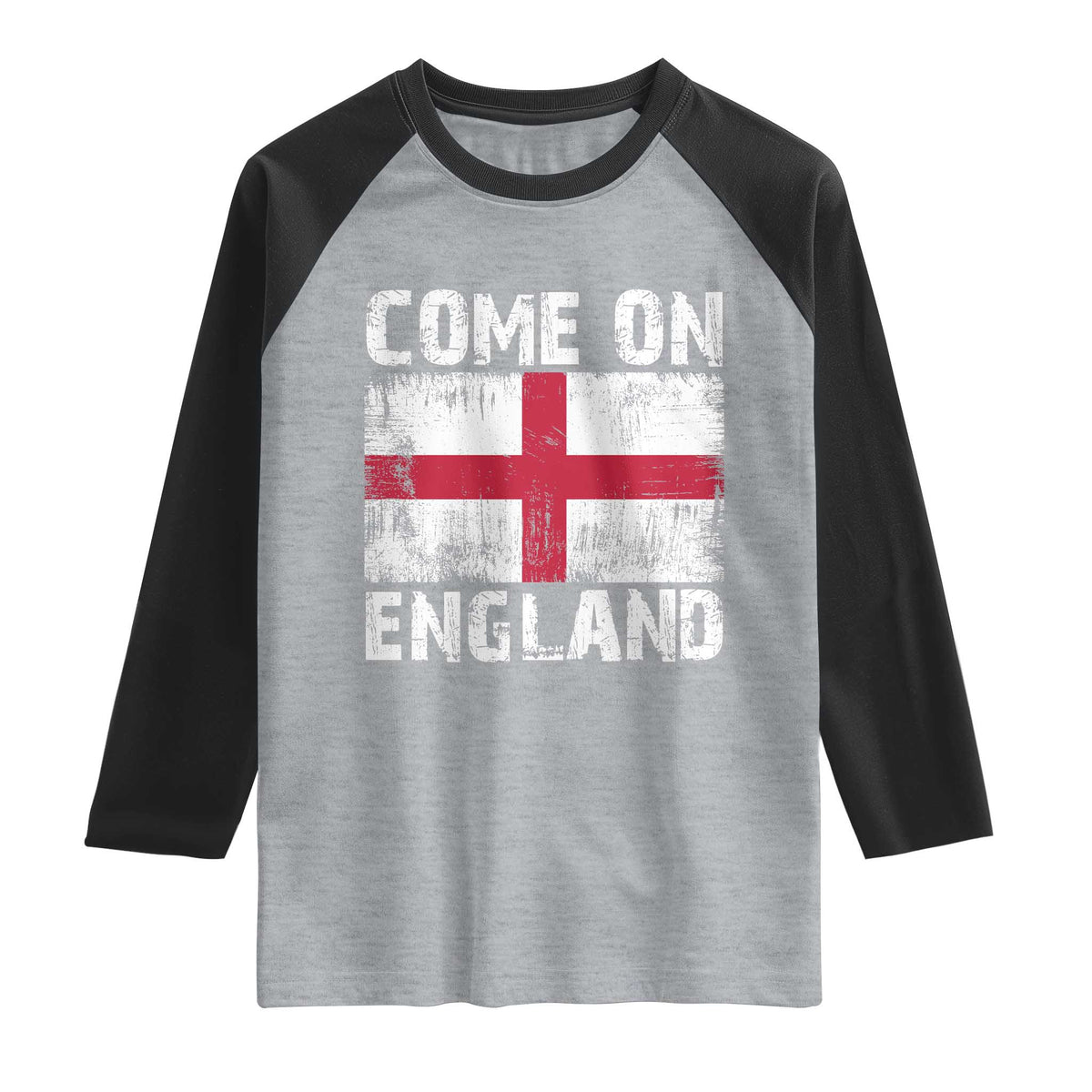 Come On England Raglan Shirt Vintage St George Cross Flag Football Fan