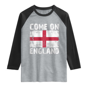 Come On England Raglan Shirt Vintage St George Cross Flag Football Fan