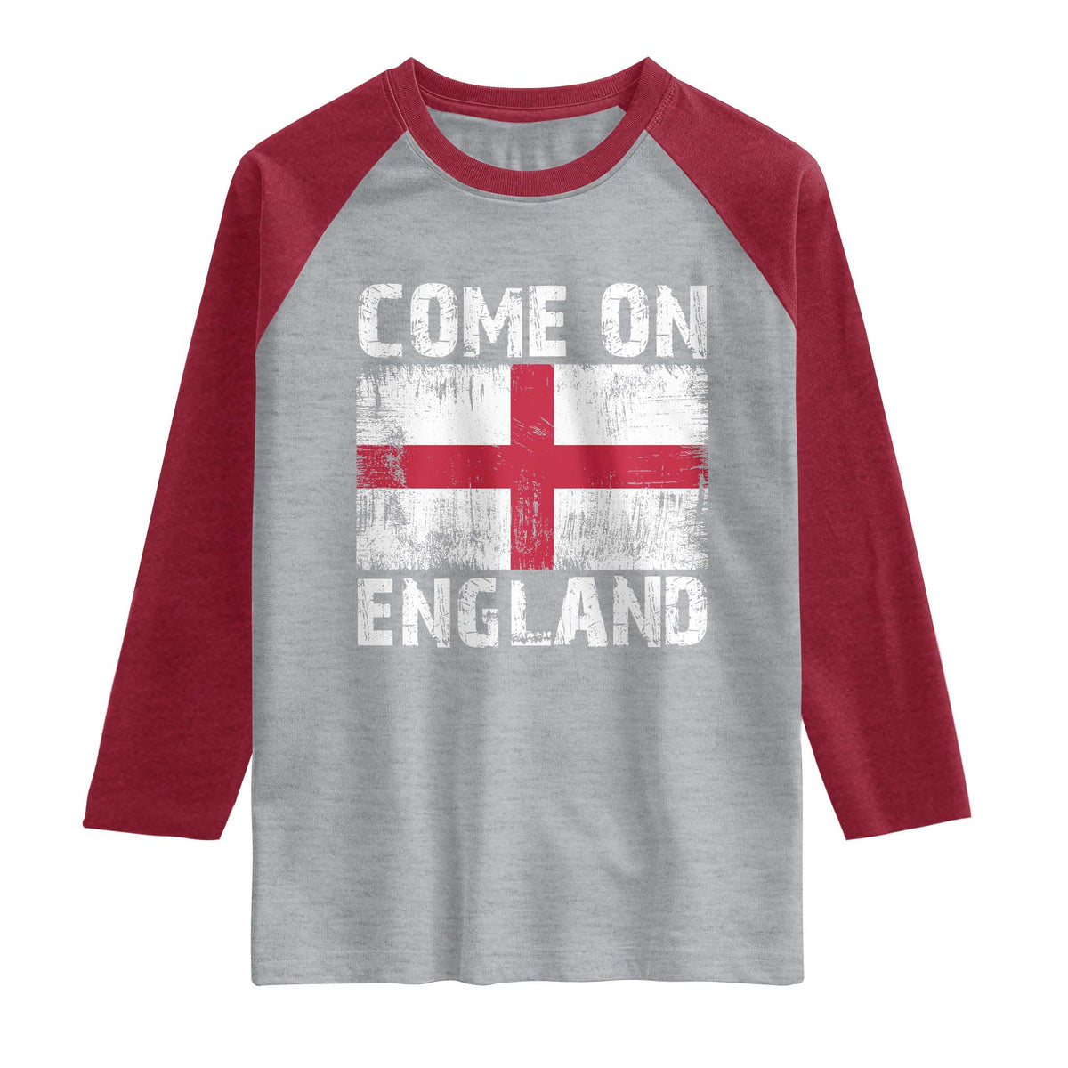 Come On England Raglan Shirt Vintage St George Cross Flag Football Fan