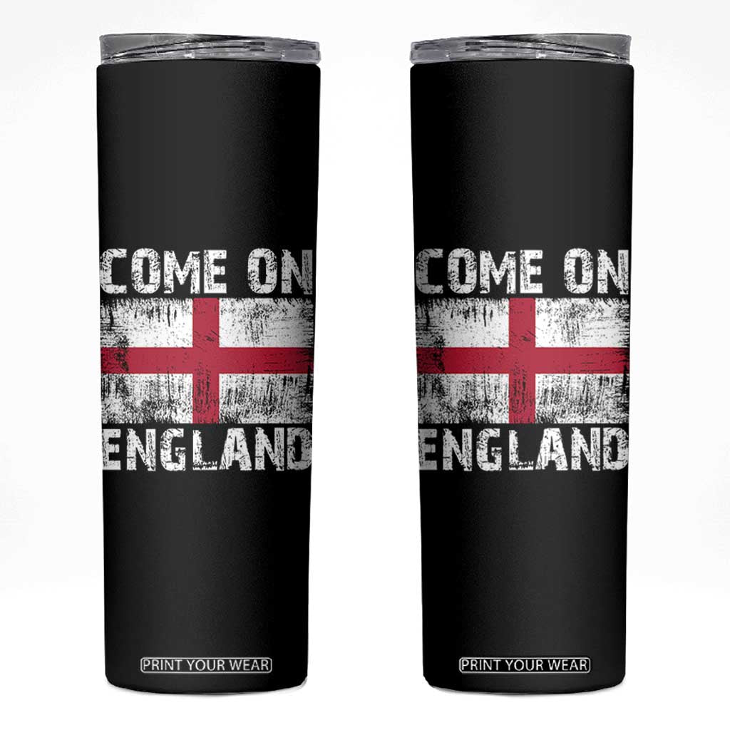 Come On England Skinny Tumbler Vintage St George Cross Flag Football Fan