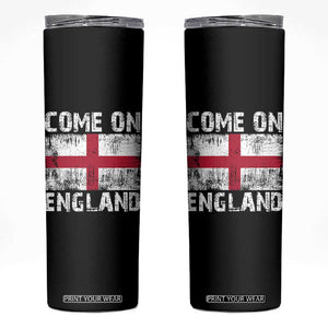Come On England Skinny Tumbler Vintage St George Cross Flag Football Fan