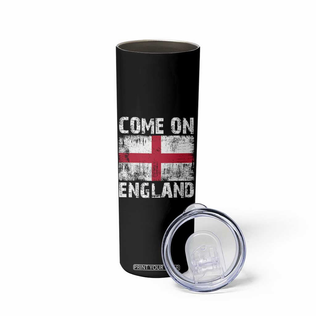 Come On England Skinny Tumbler Vintage St George Cross Flag Football Fan