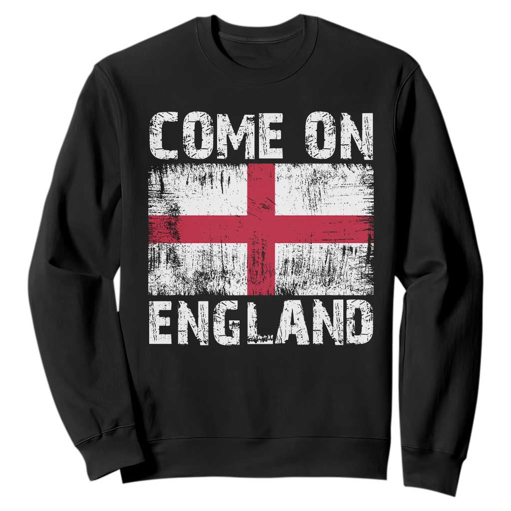 Come On England Sweatshirt Vintage St George Cross Flag Football Fan