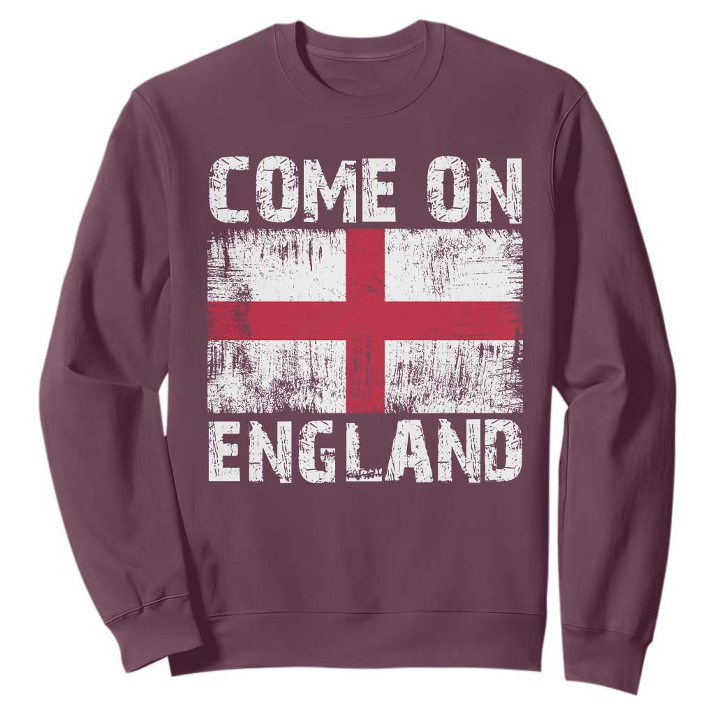 Come On England Sweatshirt Vintage St George Cross Flag Football Fan