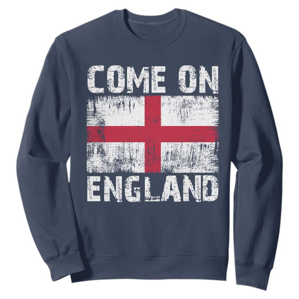 Come On England Sweatshirt Vintage St George Cross Flag Football Fan