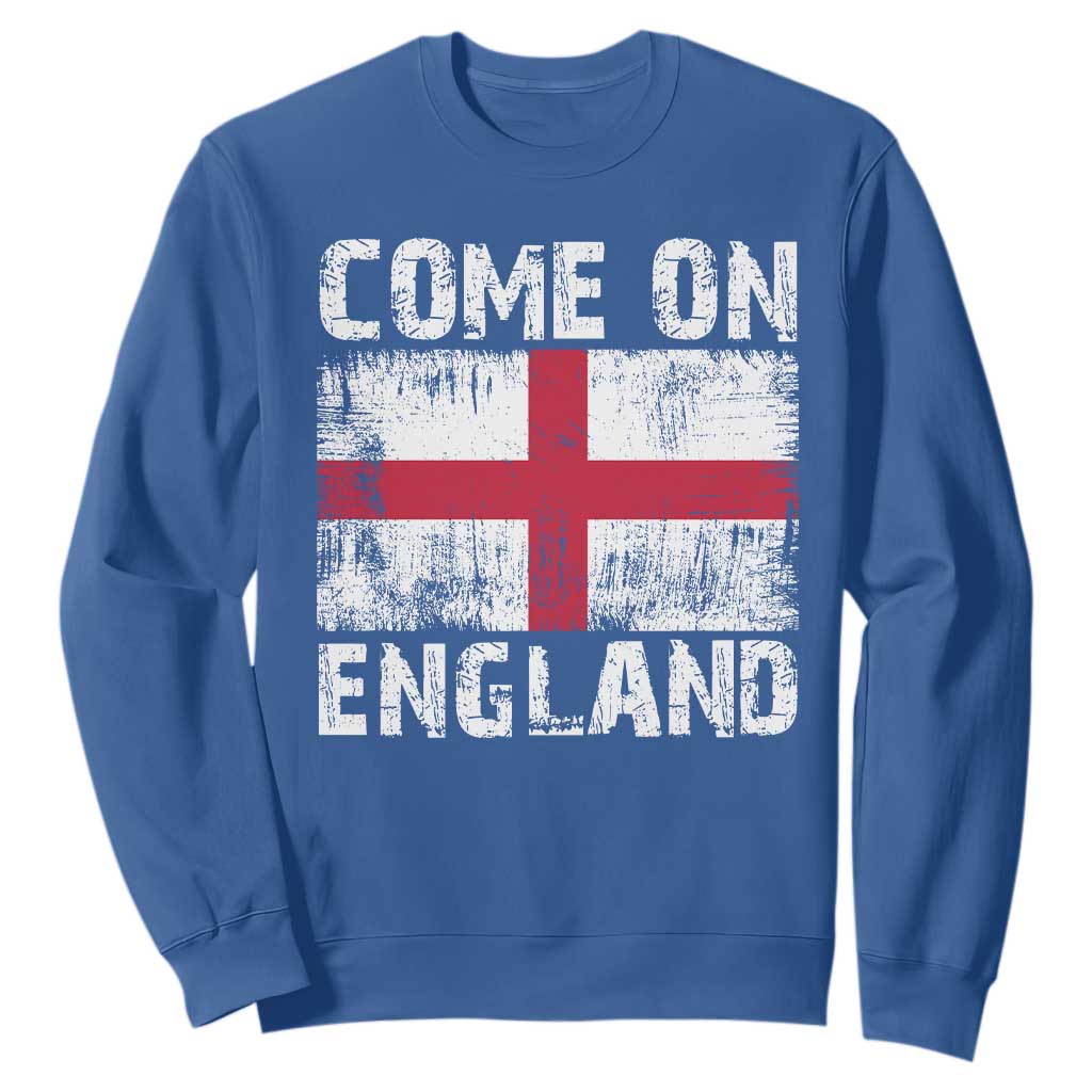 Come On England Sweatshirt Vintage St George Cross Flag Football Fan