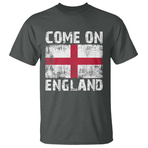 Come On England T Shirt Vintage St George Cross Flag Football Fan