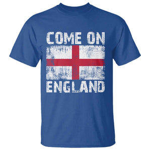 Come On England T Shirt Vintage St George Cross Flag Football Fan
