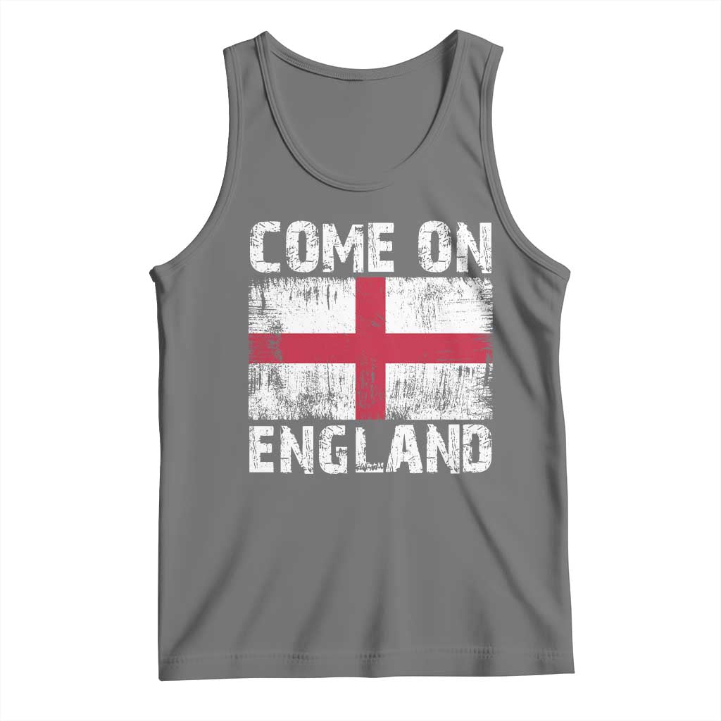 Come On England Tank Top Vintage St George Cross Flag Football Fan