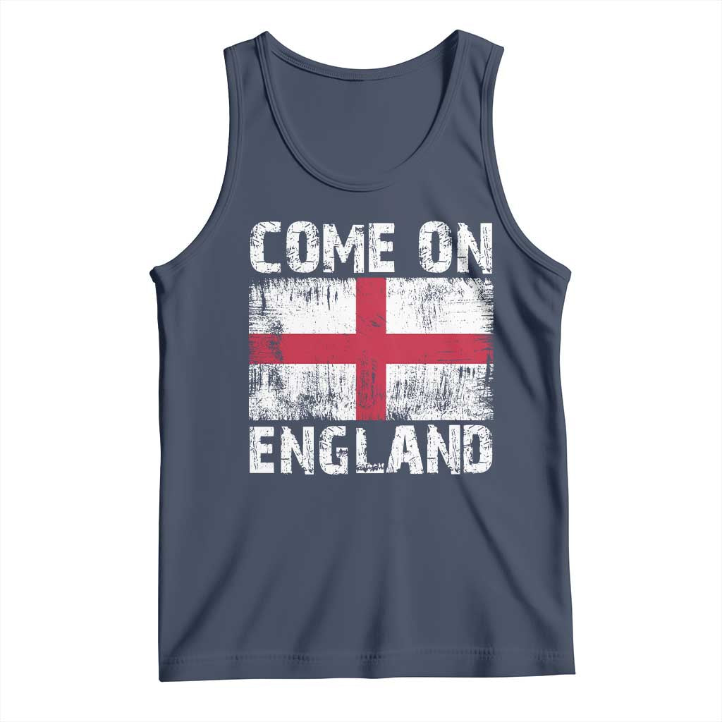Come On England Tank Top Vintage St George Cross Flag Football Fan