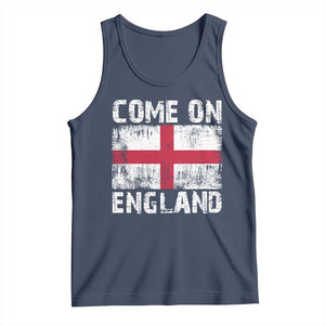 Come On England Tank Top Vintage St George Cross Flag Football Fan