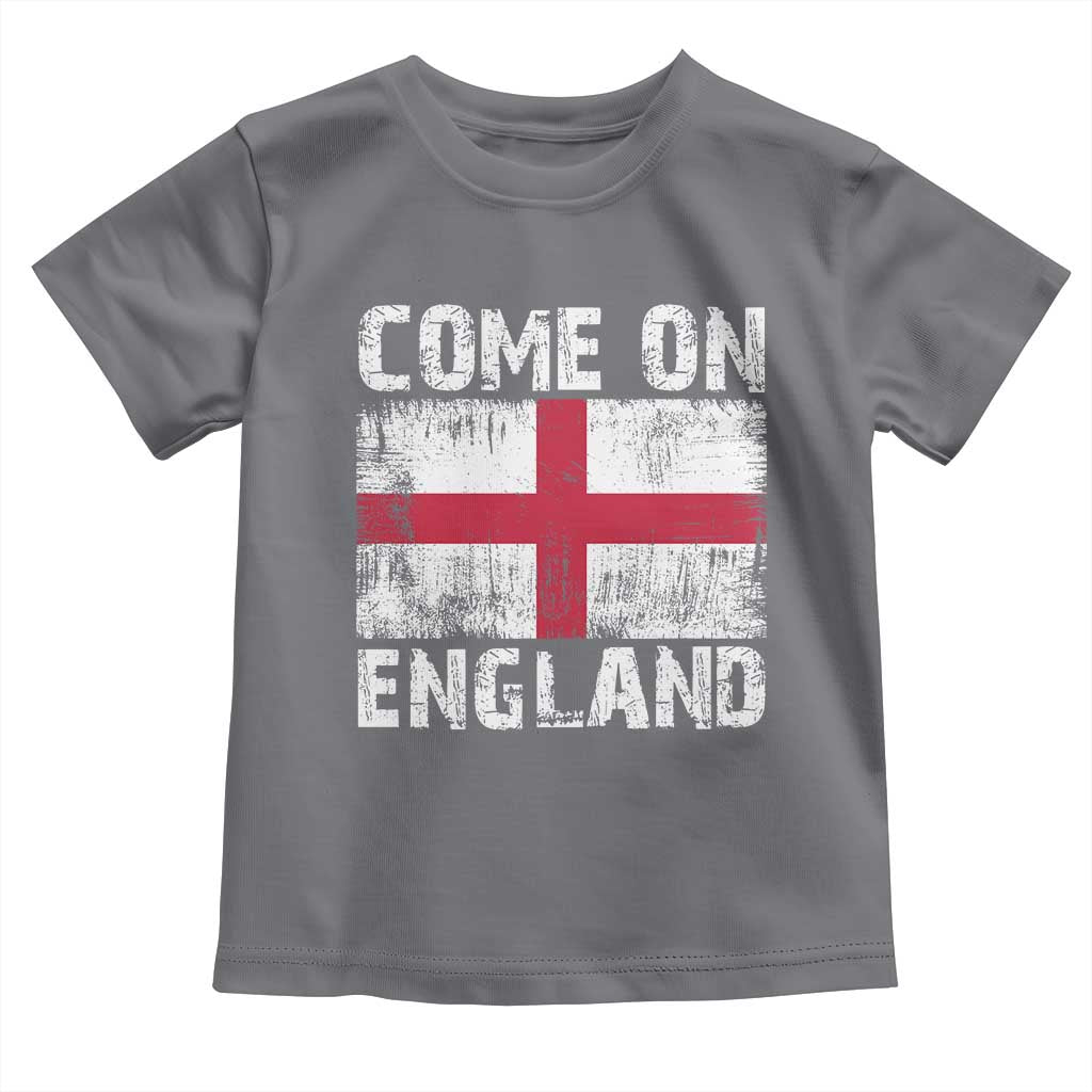 Come On England Toddler T Shirt Vintage St George Cross Flag Football Fan