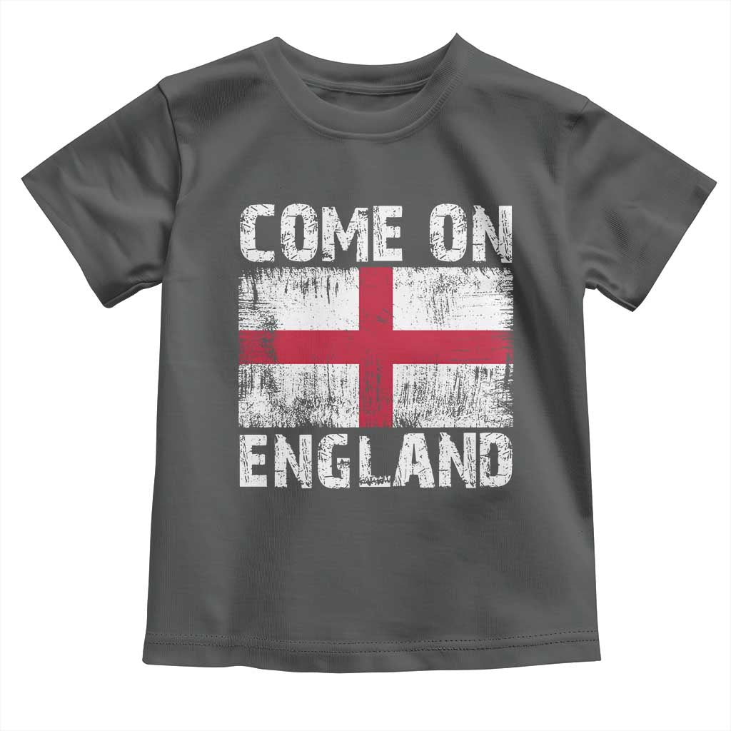Come On England Toddler T Shirt Vintage St George Cross Flag Football Fan